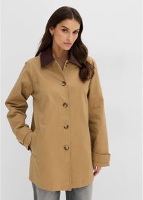 bonprix Gewachste &Uuml;bergangsjacke mit Cord-Kragen, braun, Gr.42, Vielseitig einsetzbare &Uuml;bergangsjacke, 65% Baumwolle