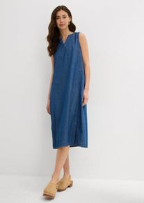 bonprix Jeanskleid, blau, Gr.42, Jeanskleid Midi-L&auml;nge mit Taschen, 100% Baumwolle