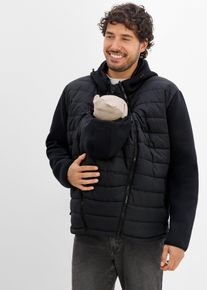 bonprix 2-in-1 Tragejacke f&uuml;r Herren (2-tlg. Set), schwarz, Gr.64/66 (3XL), Sportliche Herrenjacke mit Baby-Trageeinsatz