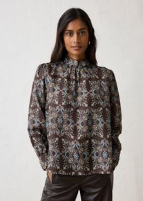 bonprix Tunikabluse mit Seidenanteil, braun, Gr.54, elegante Tunikabluse mit Seidenanteil, aus Seide
