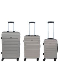 Novel Reisekofferset, Braun, Metall, Kunststoff, Textil, 3-teilig, Bsci, 360&deg;-Rollensystem, TSA-Schloss, Tragehenkel, verstellbarer Schultergurt, Netzfach, Freizeit, Koffer & Taschen, Kofferset