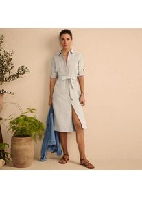 LANDS' END Leinen-Midikleid f&uuml;r Damen, Damen, size: regular, Elfenbein, by Lands' End