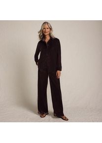LANDS' END Samthose mit weitem Bein f&uuml;r Damen in Petite-Gr&ouml;&szlig;e, Damen, size: petite, Blau, Polyester, by Lands' End