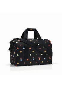 Reisenthel Allrounder Allrounder L dots, Mehrfarbig, Schwarz, Textil, 48x39.5x29 cm, gepolsterte Seiten, gepolsterter Boden, Innensteckf&auml;cher, Tragehenkel, verstellbarer Schultergurt, Schultergurt, Freizeit, Koffer & Taschen, Reisetaschen