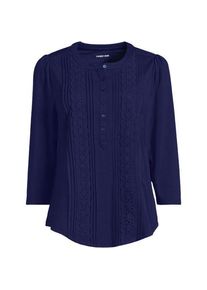 LANDS' END Shirt aus Baumwolle/Modalmix mit 3/4-&Auml;rmeln in Petite-Gr&ouml;&szlig;e, Damen, size: petite, Blau, Baumwolle Modal, by Lands' End