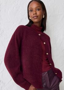 bonprix Strickjacke aus weichem Woll-Mix, rot, Gr.44/46 (L), elegante Strickjacke mit Alpakawolle