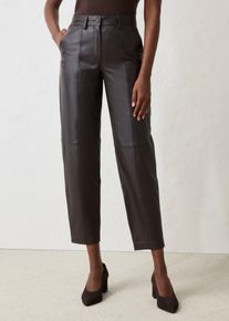 bonprix Lederhose aus Lammnappa, braun, Gr.46, Moderner , bequemer Karottenschnitt, Lederhose aus Lammnappa, aus Nappaleder