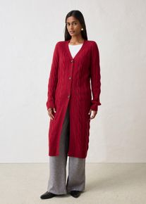 bonprix Longstrickjacke aus weichem Woll-Mix, rot, Gr.40/42 (M), bequeme Longstrickjacke aus Premium Woll-Mix, 55% Wolle (zertifiziert)