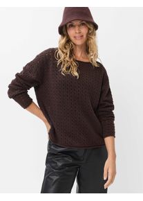Brax Damen Strickpullover Style LESLEY brunette, dunkelbraun, Gr. 34