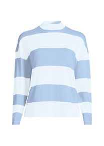 LANDS' END Baumwollshirt Maritim Gestreift mit langen &Auml;rmeln f&uuml;r Damen, Damen, size: regular, Blau, Baumwolle, by Lands' End