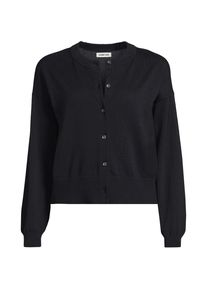 LANDS' END Kurzer Feinstrick-Cardigan aus Baumwolle f&uuml;r Damen in Plus-Gr&ouml;&szlig;e, Damen, size: plus, Schwarz, Baumwolle, by Lands' End