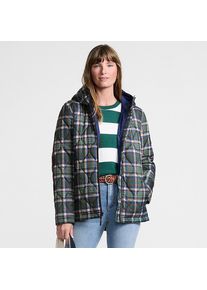 LANDS' END Gemusterte Featherfree Steppjacke mit Kapuze in Petite-Gr&ouml;&szlig;e, Damen, size: petite, Braun, Polyester, by Lands' End