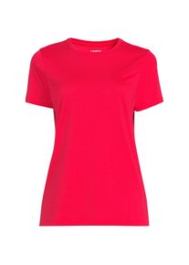 LANDS' END Supima Kurzarm-Shirt mit rundem Ausschnitt f&uuml;r Damen, Damen, size: regular, Pink, Baumwolle, by Lands' End