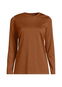 LANDS' END Supima-Shirt, Langarm, Damen, size: regular, Orange, Baumwolle, by Lands' End
