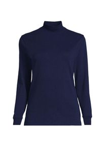 LANDS' END Baumwoll-Stehkragenshirt, Damen, size: regular, Blau, Baumwolle, by Lands' End