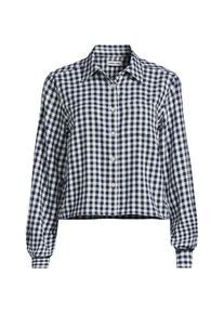 LANDS' END Verk&uuml;rzte Flanellbluse f&uuml;r Damen in Plus-Gr&ouml;&szlig;e, Damen, size: plus, Blau, Baumwolle, by Lands' End