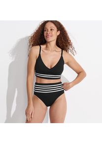 LANDS' END Bikinihose mit Paspelierung, High Waist, hoher Beinausschnitt f&uuml;r Damen, Damen, size: regular, Schwarz, Elasthan/Nylon-Mischung, by Lands' End