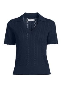 LANDS' END Ajour-Polopullover aus Baumwolle f&uuml;r Damen in Plus-Gr&ouml;&szlig;e, Damen, size: plus, Blau, Baumwolle, by Lands' End