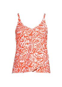 LANDS' END Tankinitop mit Tulpensaum chlorresistent f&uuml;r Damen in Lang-Gr&ouml;&szlig;e, Damen, size: regular, Orange, Nylon-Mischung, by Lands' End