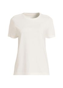 LANDS' END Supima Kurzarm-Shirt mit rundem Ausschnitt f&uuml;r Damen in Petite-Gr&ouml;&szlig;e, Damen, size: petite, Elfenbein, Baumwolle, by Lands' End
