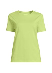 LANDS' END Supima Kurzarm-Shirt mit rundem Ausschnitt f&uuml;r Damen in Petite-Gr&ouml;&szlig;e, Damen, size: petite, Gr&uuml;n, Baumwolle, by Lands' End