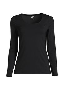 LANDS' END Baumwolle/Modal-Shirt mit Ballett-Ausschnitt f&uuml;r Damen in Petite-Gr&ouml;&szlig;e, Damen, size: petite, Schwarz, Baumwolle Modal, by Lands' End