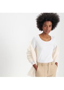 LANDS' END Baumwolle/Modal-Shirt mit Ballett-Ausschnitt f&uuml;r Damen, Damen, size: regular, Wei&szlig;, Baumwolle Modal, by Lands' End