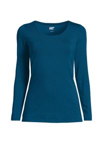 LANDS' END Baumwolle/Modal-Shirt mit Ballett-Ausschnitt f&uuml;r Damen, Damen, size: regular, Blau, Baumwolle Modal, by Lands' End