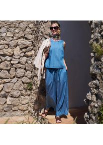 LANDS' END 7/8-Schlupfhose aus Lyocell-Mix in Petite-Gr&ouml;&szlig;e, Damen, size: petite, Blau, Baumwolle/Lyocell (Viskose), by Lands' End
