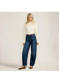 LANDS' END Soft Denim Relaxte Barrel-Jeans Mid Waist, Damen, size: regular, Blau, Elasthan/Baumwoll-Mischung, by Lands' End