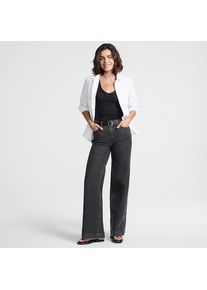 LANDS' END High Waist Jeans mit weitem Bein in Petite-Gr&ouml;&szlig;e, Damen, size: petite, Schwarz, Baumwoll-Mischung/Polyester-Mischung, by Lands' End