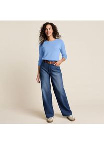 LANDS' END Mid Waist Baggy Jeans aus Baumwolle in Petite-Gr&ouml;&szlig;e, Damen, size: petite, Blau, Baumwolle, by Lands' End