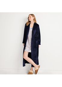 LANDS' END Bademantel aus Pl&uuml;sch-Fleece f&uuml;r Damen in Petite-Gr&ouml;&szlig;e, Damen, size: petite, Blau, Polyester, by Lands' End
