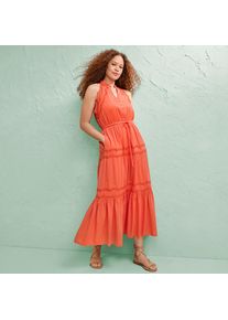 LANDS' END Maxikleid aus Baumwoll-Voile f&uuml;r Damen, Damen, size: regular, Orange, Viskose-Mischung/Baumwolle Modal, by Lands' End