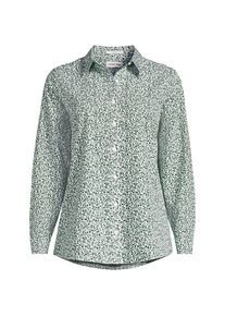 LANDS' END B&uuml;gelfreie Baumwoll-Bluse, Damen, size: regular, Gr&uuml;n, Baumwolle, by Lands' End