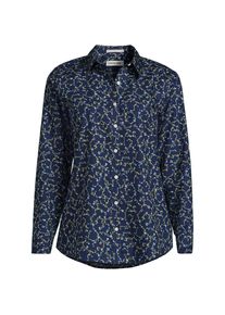 LANDS' END B&uuml;gelfreie Baumwoll-Bluse, Damen, size: regular, Blau, Baumwolle, by Lands' End