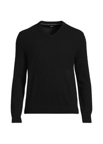 LANDS' END Kaschmirpullover mit V-Ausschnitt, Herren, size: regular, Schwarz, Kaschmir, by Lands' End