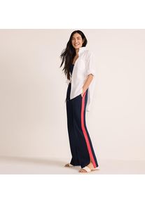 LANDS' END Gerade Jerseyhose mit Kontraststreifen f&uuml;r Damen, Damen, size: regular, Blau, Baumwolle, by Lands' End
