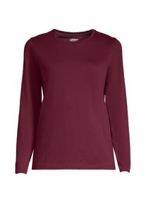 LANDS' END Supima-Shirt, Langarm in Plus-Gr&ouml;&szlig;e, Damen, size: plus, Rot, Baumwolle, by Lands' End