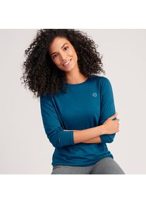 LANDS' END Supima-Shirt, Langarm, Damen, size: regular, Blau, Baumwolle, by Lands' End