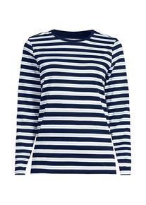 LANDS' END Supima-Shirt, Langarm, Damen, size: regular, Blau, Baumwolle, by Lands' End