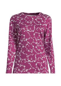 LANDS' END Supima-Shirt, Langarm, Damen, size: regular, Rot, Baumwolle, by Lands' End
