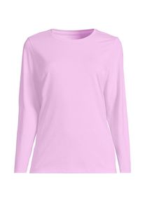 LANDS' END Supima-Shirt, Langarm in Petite-Gr&ouml;&szlig;e, Damen, size: petite, Lila, Baumwolle, by Lands' End