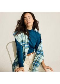 LANDS' END Baumwoll-Stehkragenshirt, Damen, size: regular, Blau, Baumwolle, by Lands' End
