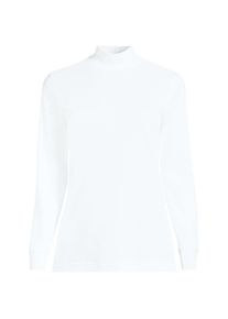 LANDS' END Stehkragen-Shirt in Petite-Gr&ouml;&szlig;e, Damen, size: petite, Wei&szlig;, Baumwolle, by Lands' End