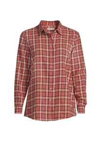 LANDS' END Boyfriend-Bluse aus Flanell f&uuml;r Damen in Petite-Gr&ouml;&szlig;e, Damen, size: petite, Orange, Baumwolle, by Lands' End