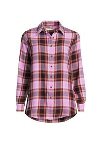 LANDS' END Boyfriend-Bluse aus Flanell f&uuml;r Damen in Plus-Gr&ouml;&szlig;e, Damen, size: plus, Pink, Baumwolle, by Lands' End