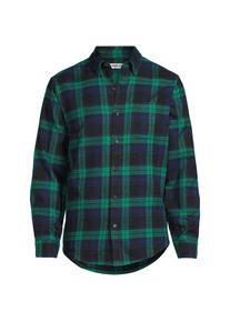 LANDS' END Flanellhemd Flagship, Classic Fit f&uuml;r Herren, Herren, size: regular, Gr&uuml;n, Baumwolle/Baumwoll-Mischung/Polyester-Mischung, by Lands' End