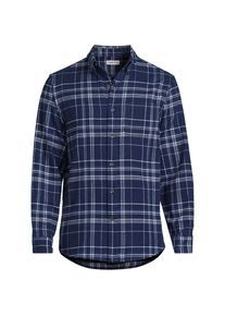 LANDS' END Flanellhemd Flagship, Classic Fit f&uuml;r Herren, Herren, size: regular, Blau, Baumwolle/Baumwoll-Mischung/Polyester-Mischung, by Lands' End