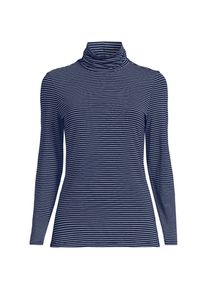 LANDS' END Rollkragenshirt aus Baumwoll/Modalmix in Plus-Gr&ouml;&szlig;e, Damen, size: plus, Blau, Baumwolle/Elasthan/Baumwolle Modal, by Lands' End